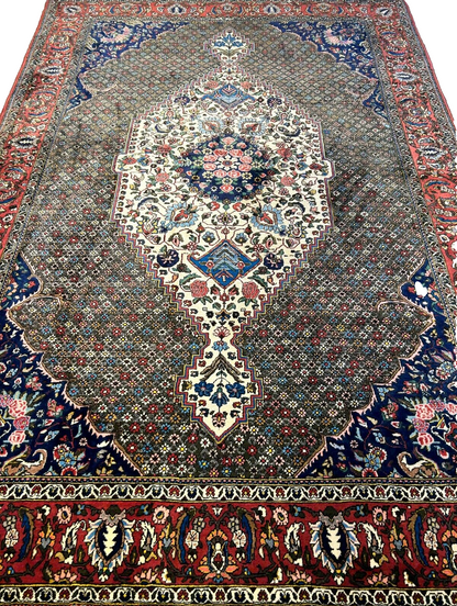 6'6"x10'0" Hand-Knotted 100% Wool Pile Bakhtiarie Carpet - Area Rug