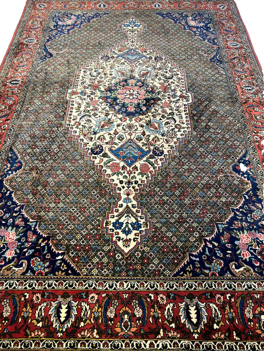 6'6"x10'0" Hand-Knotted 100% Wool Pile Bakhtiarie Carpet - Area Rug