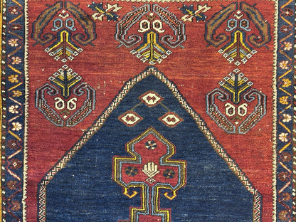 4'2"x8'1" Antique Hand-Knotted 100% Wool Pile Kazak Caucasian Area Rug - Carpet