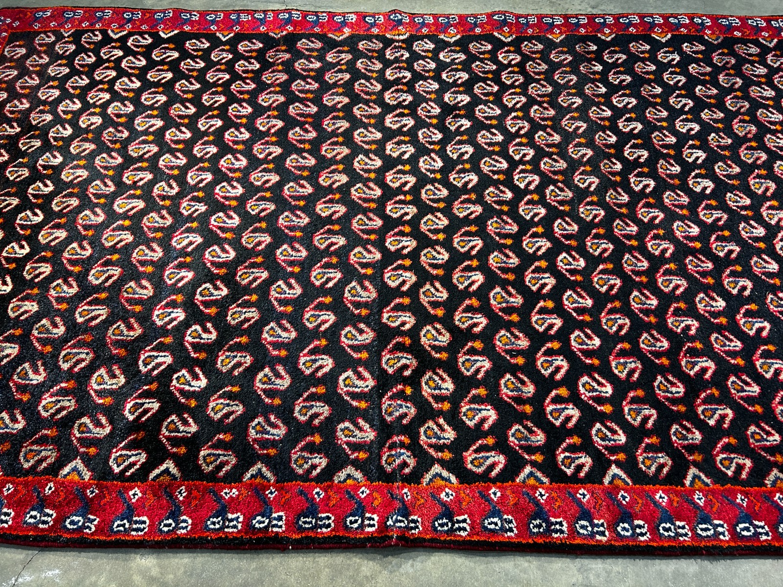 5' x 8'1" Hand-Knotted 100% Wool Pile Mosole Hamadane Area Rug - Carpet