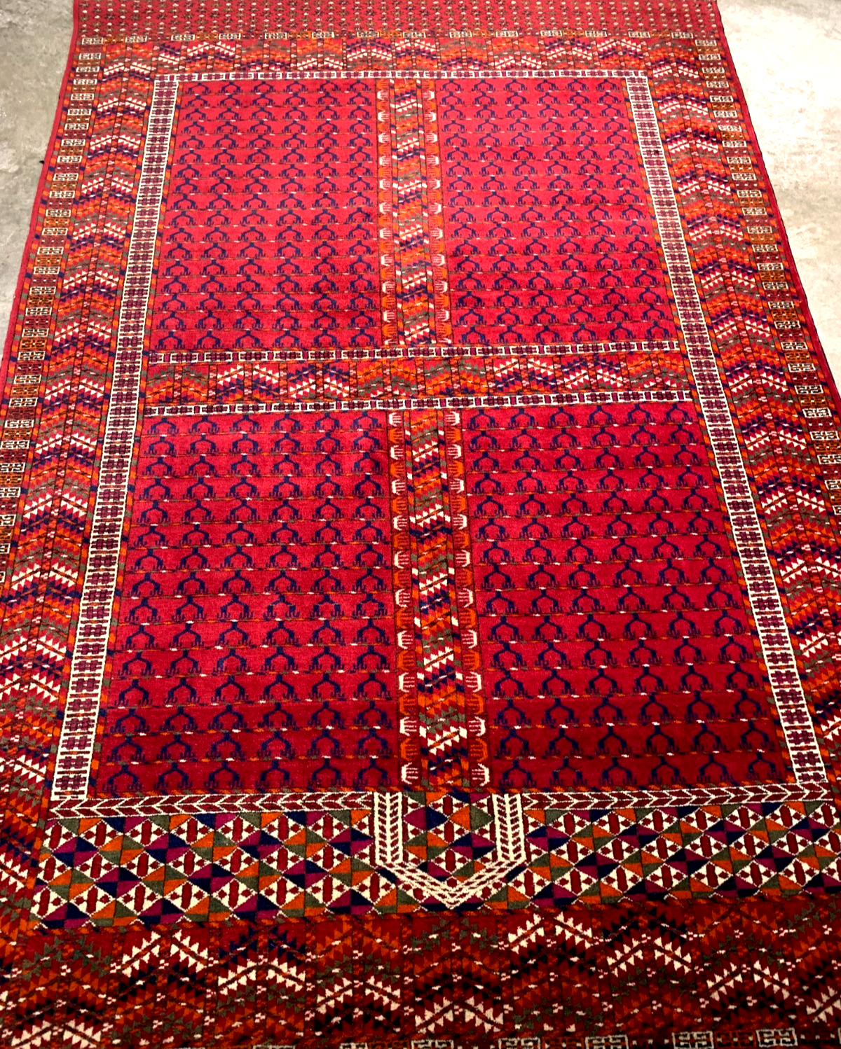 Collector Item - 4'4"x6'4" Antique Fine Baby Lamb Wool Russian Chichi Rug