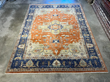 9'x12' Hand-Knotted 100%  Wool Pile IndoSerapi Rug