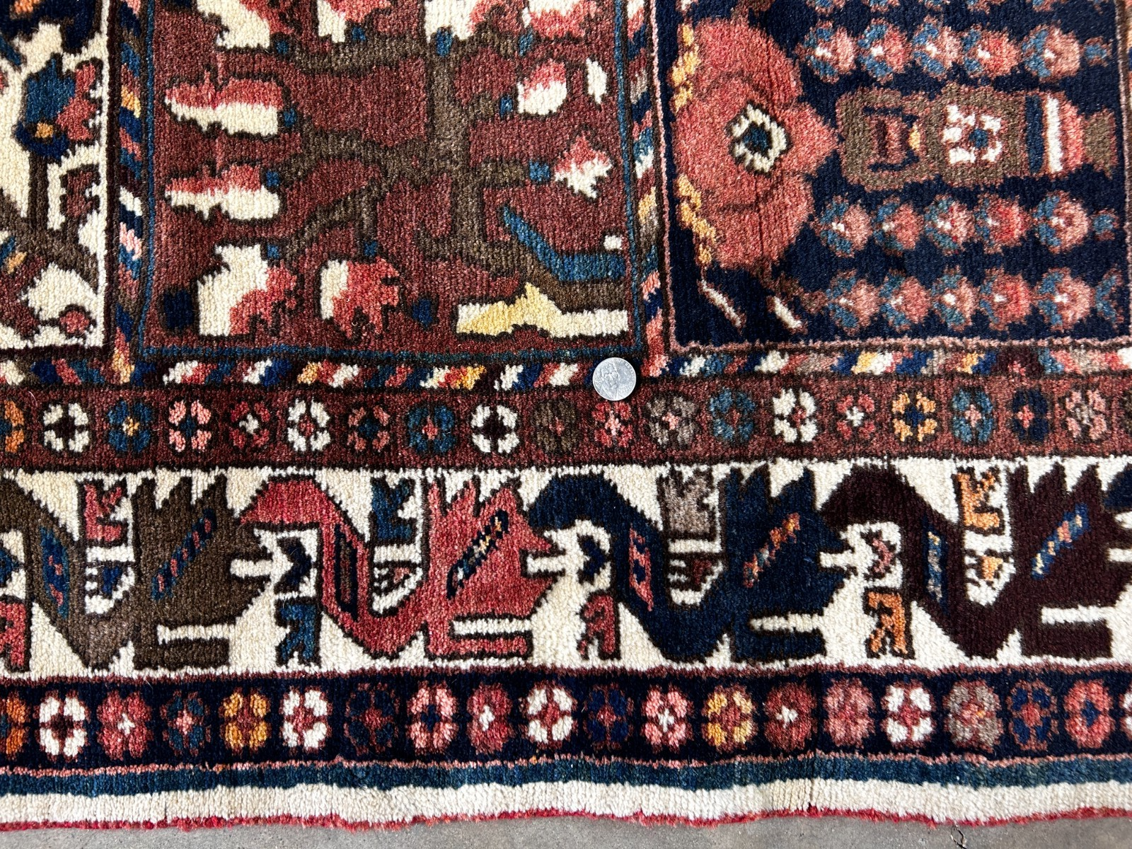 5'2" x 9'9" Hand-Knotted 100% Wool Pile Bakhtiarie Area Rug - Carpet