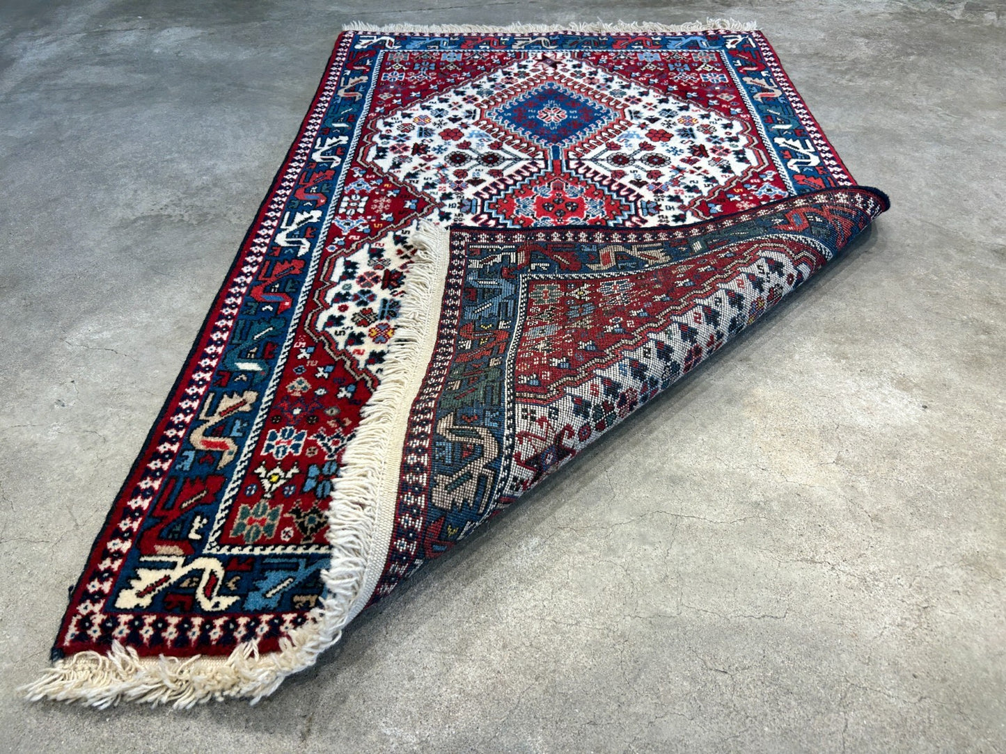 2'8"x4'3" Hand-Knotted 100% Wool Pile Yalamehe Carpet - Area Rug