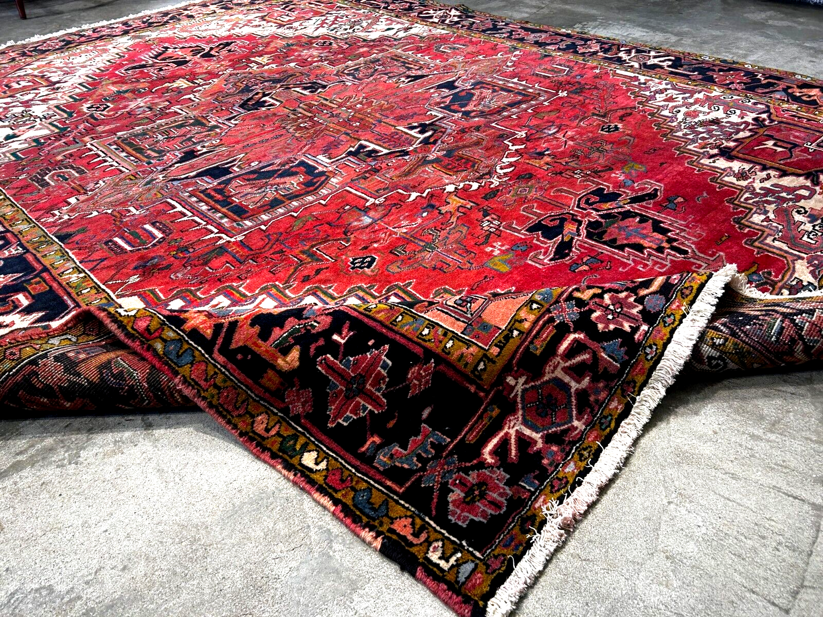 8'3" x 10'6'' Hand-Knotted 100% Wool Pile Herize Area Rug - Carpet