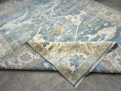 7'10" x 10'0" Hand-Knotted 100% Wool Carpet - Indian Oushak Area Rug