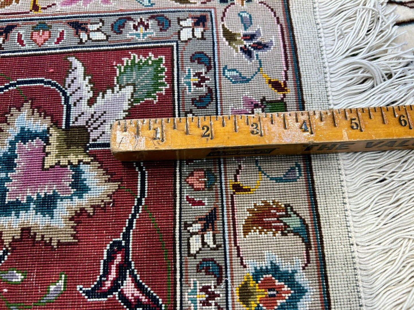 6'9"x9'9" Fine Hand-Knotted Wool & Silk Blend Tabrize Carpet - Area Rug