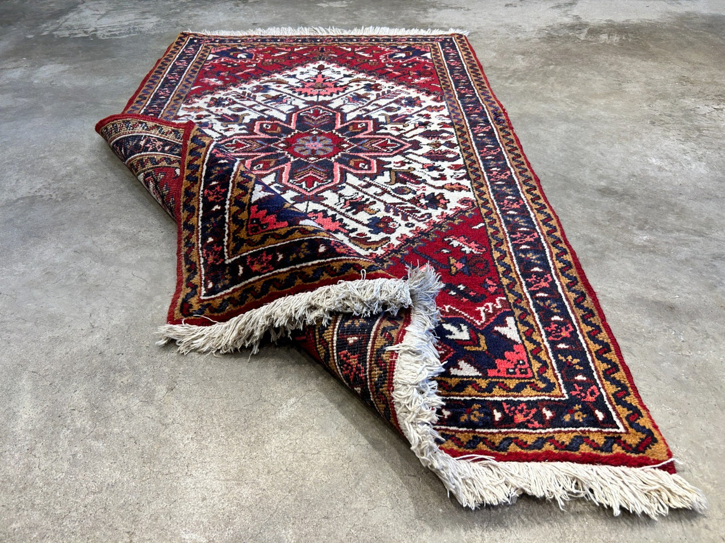 3'1"x5' Hand-Knotted 100% Wool Pile Herize Rug