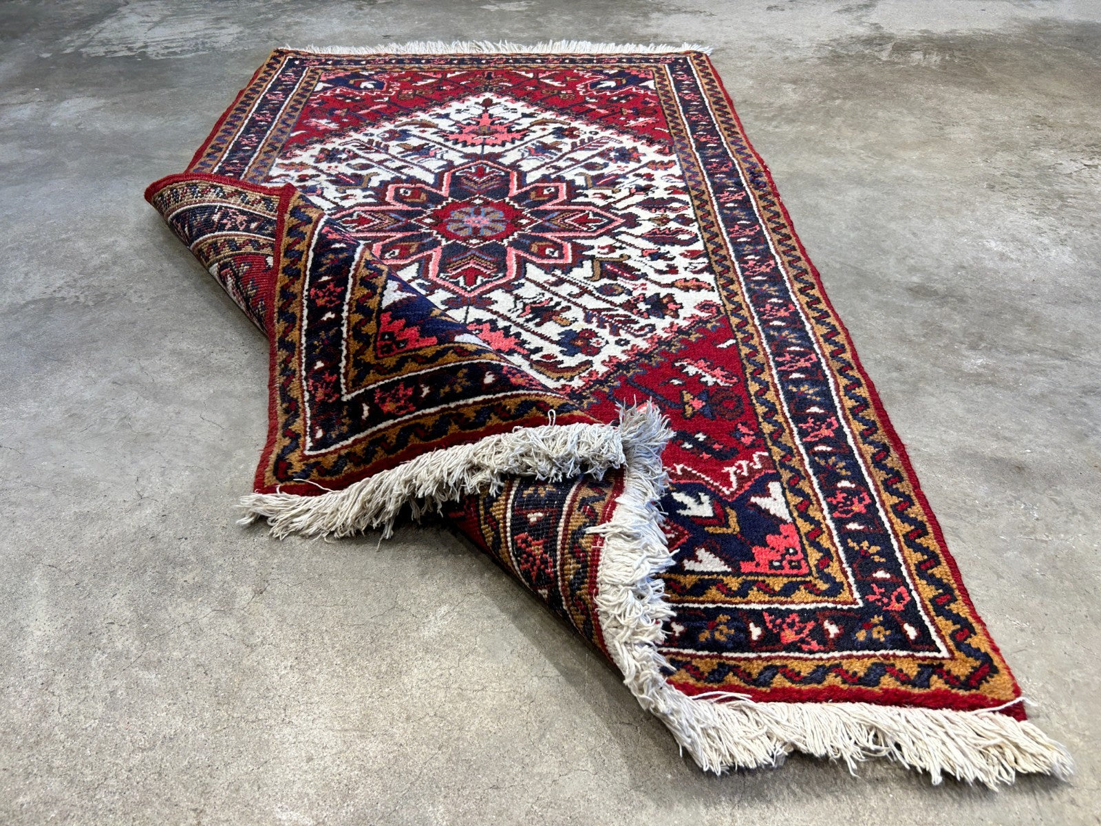 3'1"x5' Hand-Knotted 100% Wool Pile Herize Rug