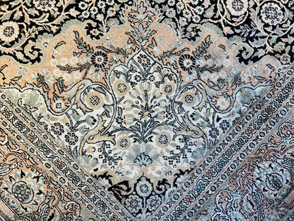 9'x12'6" Hand-Knotted 100%  Kashmiri Silk Pile Area Rug