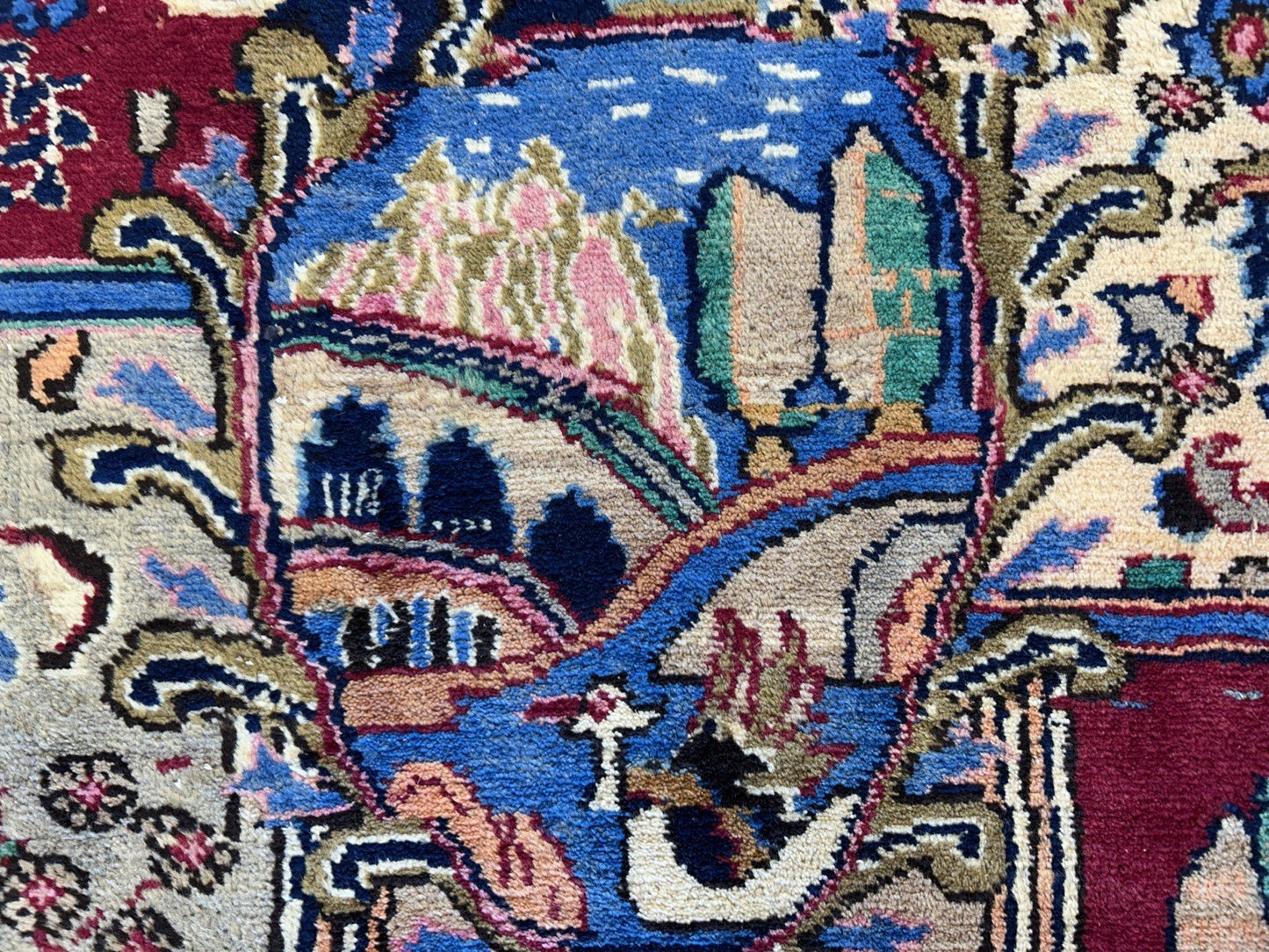 8’2”x11’2” Antique Hand-Knotted 100% Wool Pile Tabrize Area Rug - Carpet