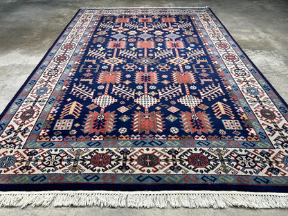 5'10"x8'9" Hand-Knotted 100% Wool Carpet - Kazak Area Rug