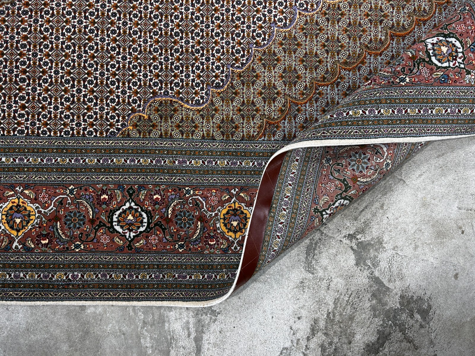 8'4"x11' Hand-Knotted Silk & Wool Tabrize Fish Style  Rug - Carpet