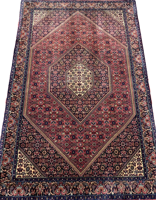 3'8"x5'8" Hand-Knotted 100% Wool Pile Bijare Carpet - Area Rug
