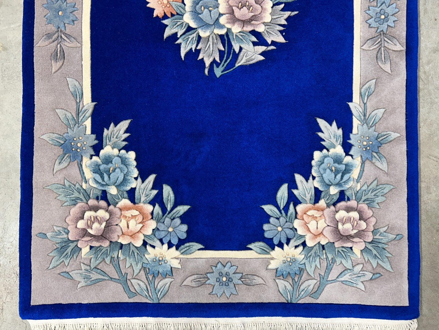 3'x5' Hand-Knotted 100% Wool Pile Art-Deco Area Rug - Carpet