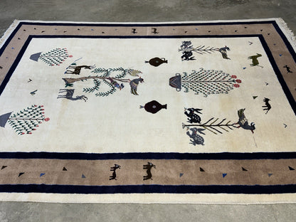 6’5”x9’6” Hand-Knotted 100% Wool Pile Oriental Area Rug - Carpet