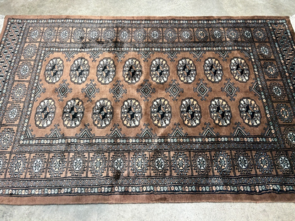 3'1"x5' Hand-Knotted 100% Wool Pile Bokhara Rug
