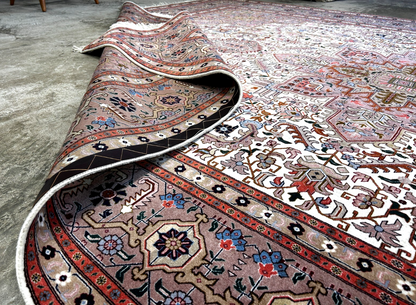 8'1"x11'10'' Fine Hand-Knotted Very Fine Wool Pile Tabrize Herize Area Rug