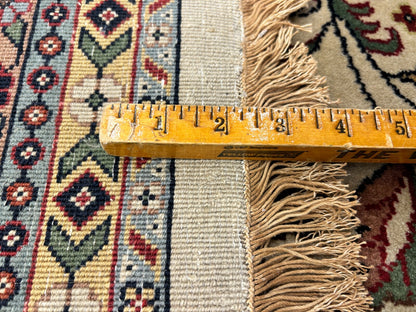 9'1"x12'1" Hand-Knotted 100% Lamb Wool Sarouke Design Carpet - Area Rug