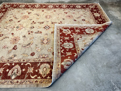 9'x12' Hand-Knotted 100% Wool Pile Indo-Agra Carpet - Area Rug