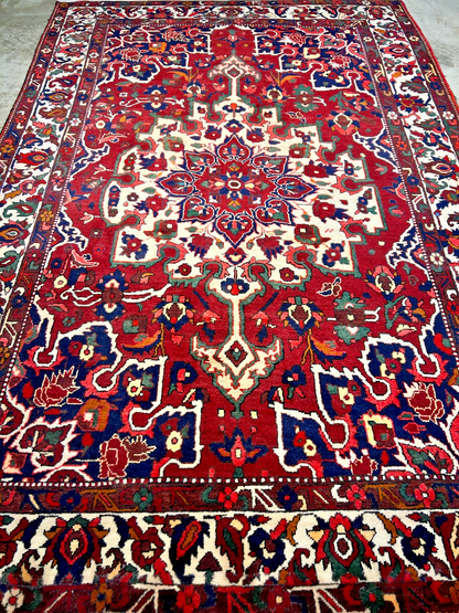 6'8"x9'9" Hand-Knotted 100% Wool Pile Bakhtiarie Carpet - Area Rug