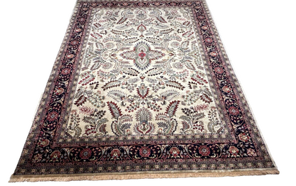 9'x12' Hand-Knotted 100% Lamb Wool Pile Sarouk Carpet - Area Rug
