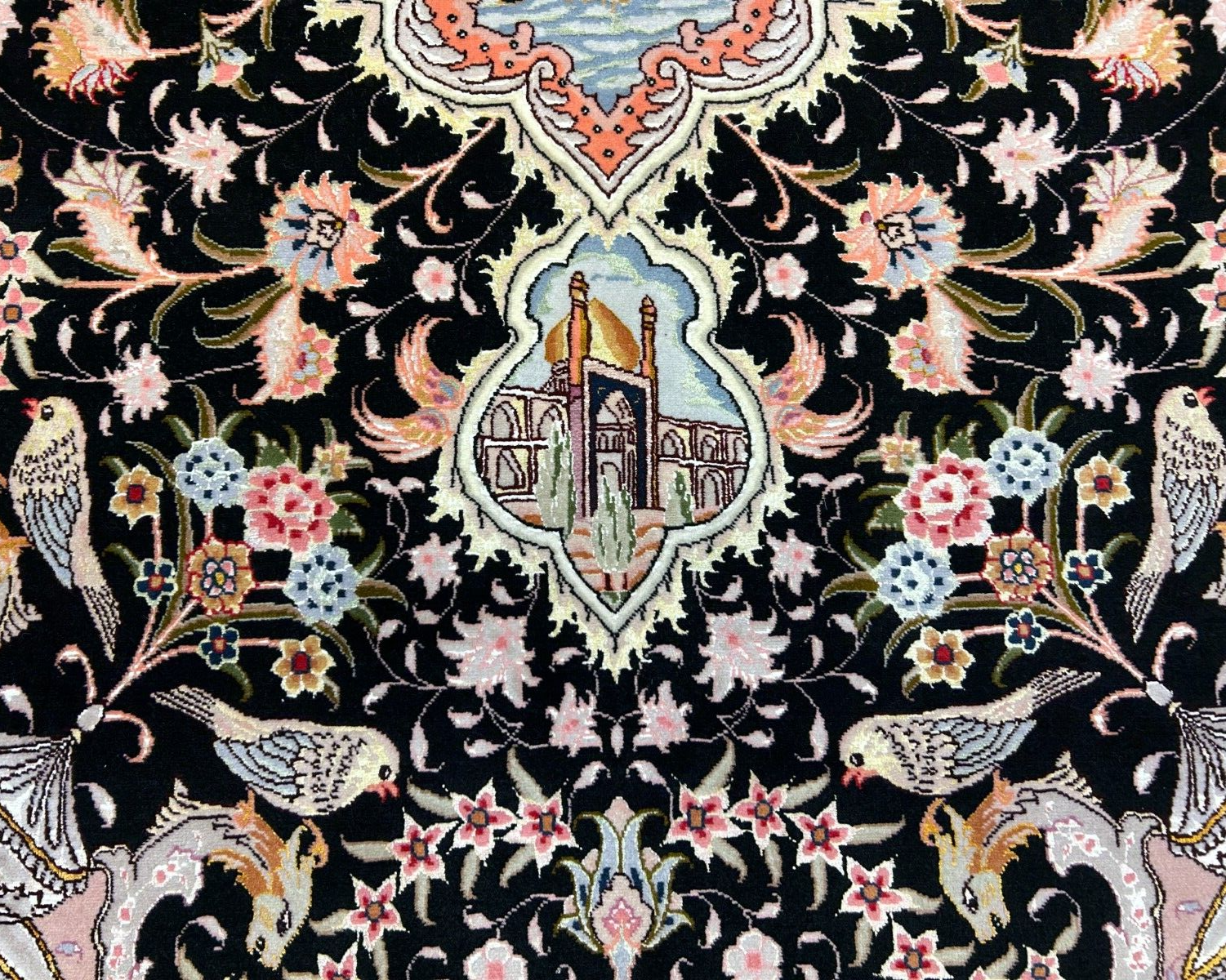 6'8"x10'3" Very-Fine Hand-Knotted Wool & Silk Blend Tabrize Carpet - Area Rug