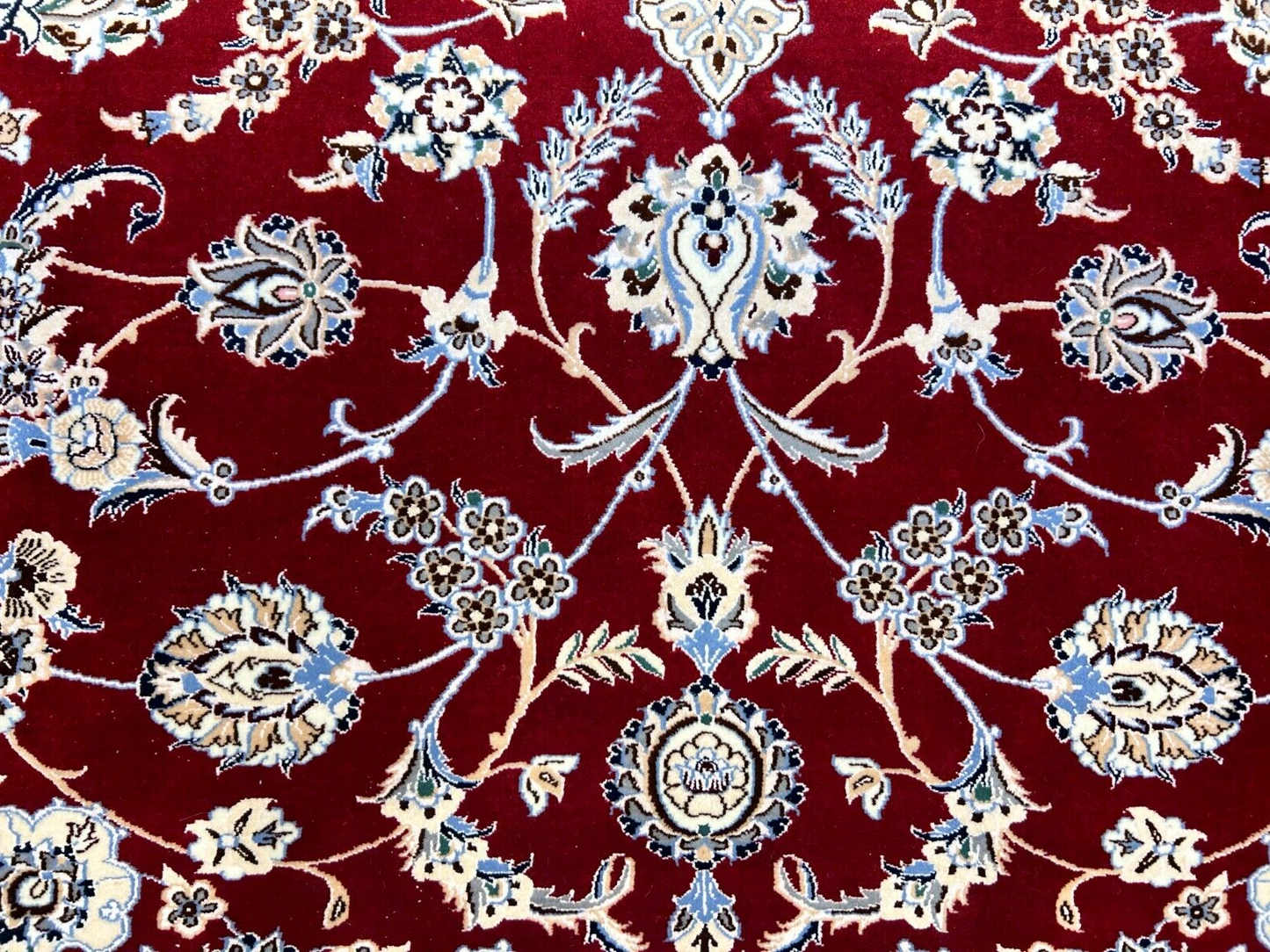 6'7"x9'6" Fine Hand-Knotted Wool & Silk Naine Rug - Area Carpet