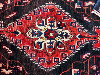 4'10" x 8'1'' Hand-Knotted 100% Wool Pile Hamadane Area Rug