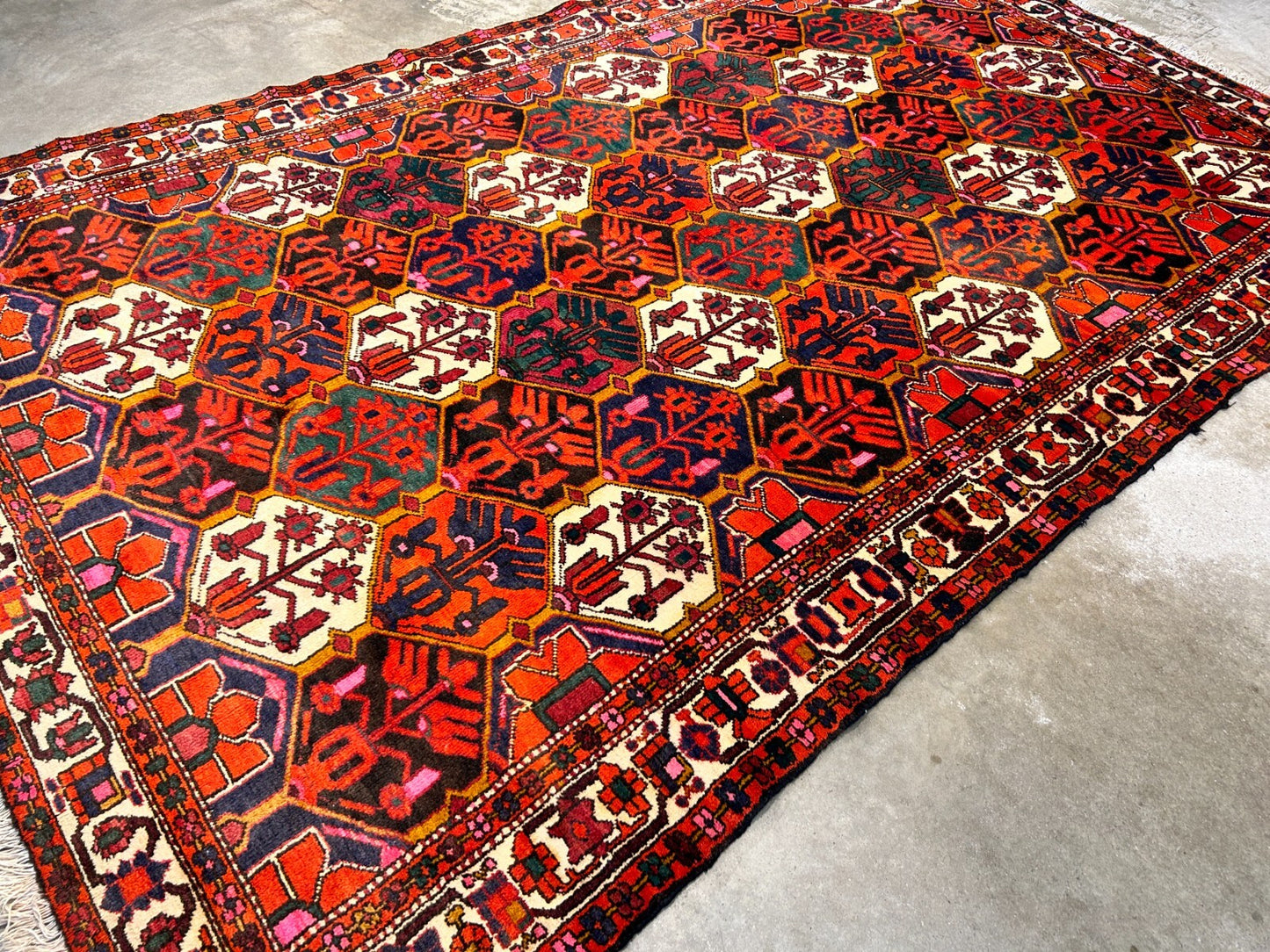 6'9"x9'9" Hand-Knotted 100% Lamb Wool Bakhtiarie Carpet - Area Rug