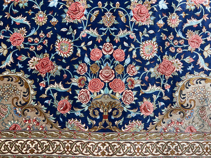 9'11"x13'6" Exquisite Signed Hand-Knotted 100% Silk Qume Rug