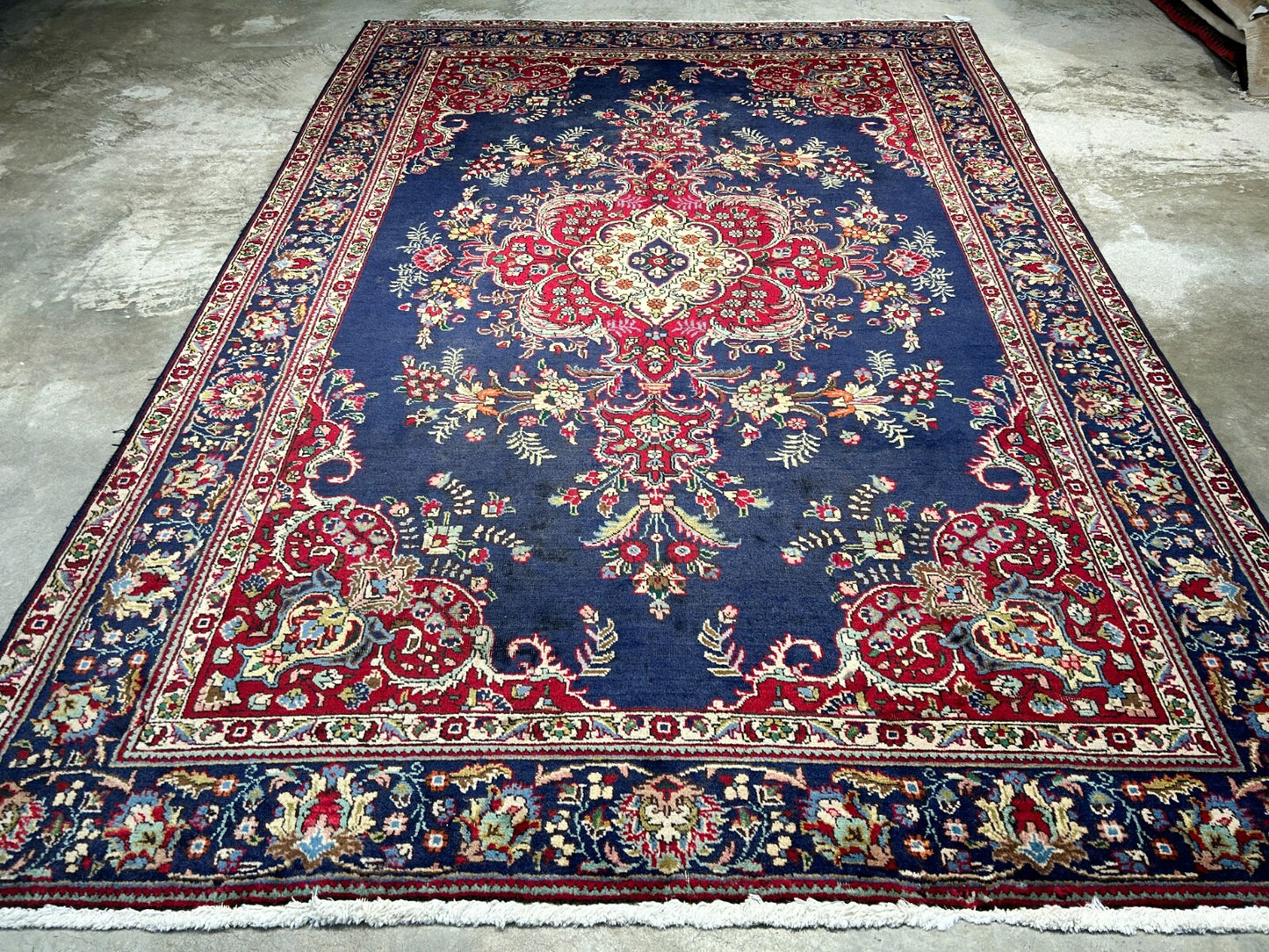 6'7"x9'9" Antique Hand-Knotted Wool Oriental Rug - Area Carpet