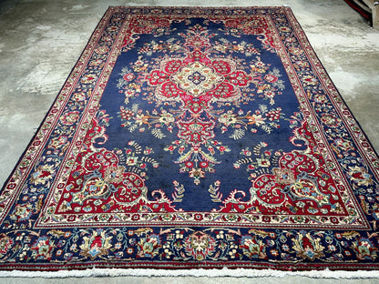 6'7"x9'9" Antique Hand-Knotted Wool Oriental Rug - Area Carpet