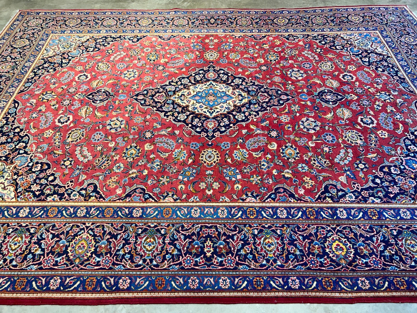 8'11"x12'4" Hand-Knotted 100% Wool Pile Kashane Rug