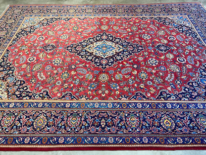 8'11"x12'4" Hand-Knotted 100% Wool Pile Kashane Rug