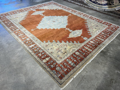 7’10”x9’11” Hand-Knotted 100% Wool Pile Indoserapi Area Rug - Carpet