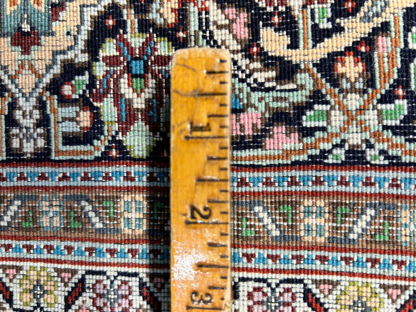 6'7"x9'9" Fine Hand-Knotted Wool & Silk Blend Tabrize Mahi Carpet - Area Rug