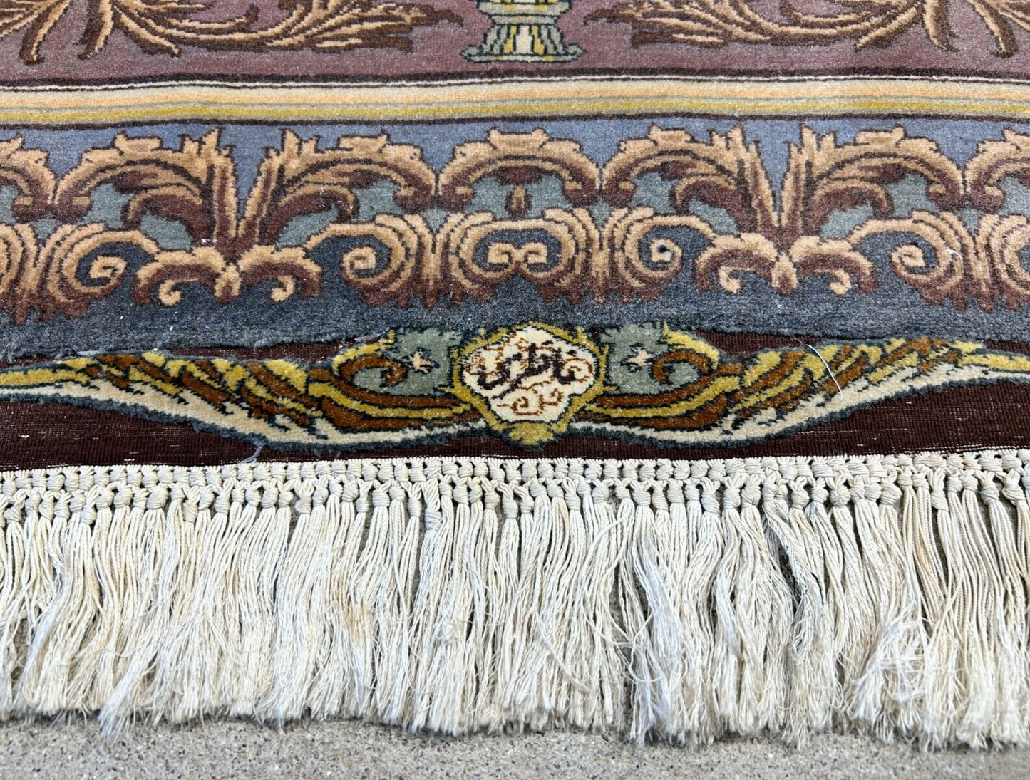 Exquisite 5'10"x8'3" Hand-Knotted Wool & Silk Blend Tabrize Carpet - Area Rug