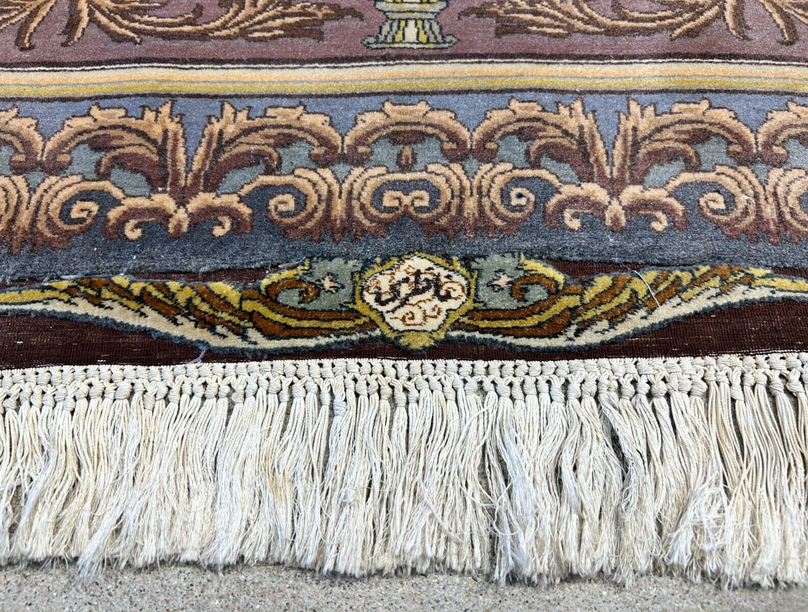 Exquisite 5'10"x8'3" Hand-Knotted Wool & Silk Blend Tabrize Carpet - Area Rug