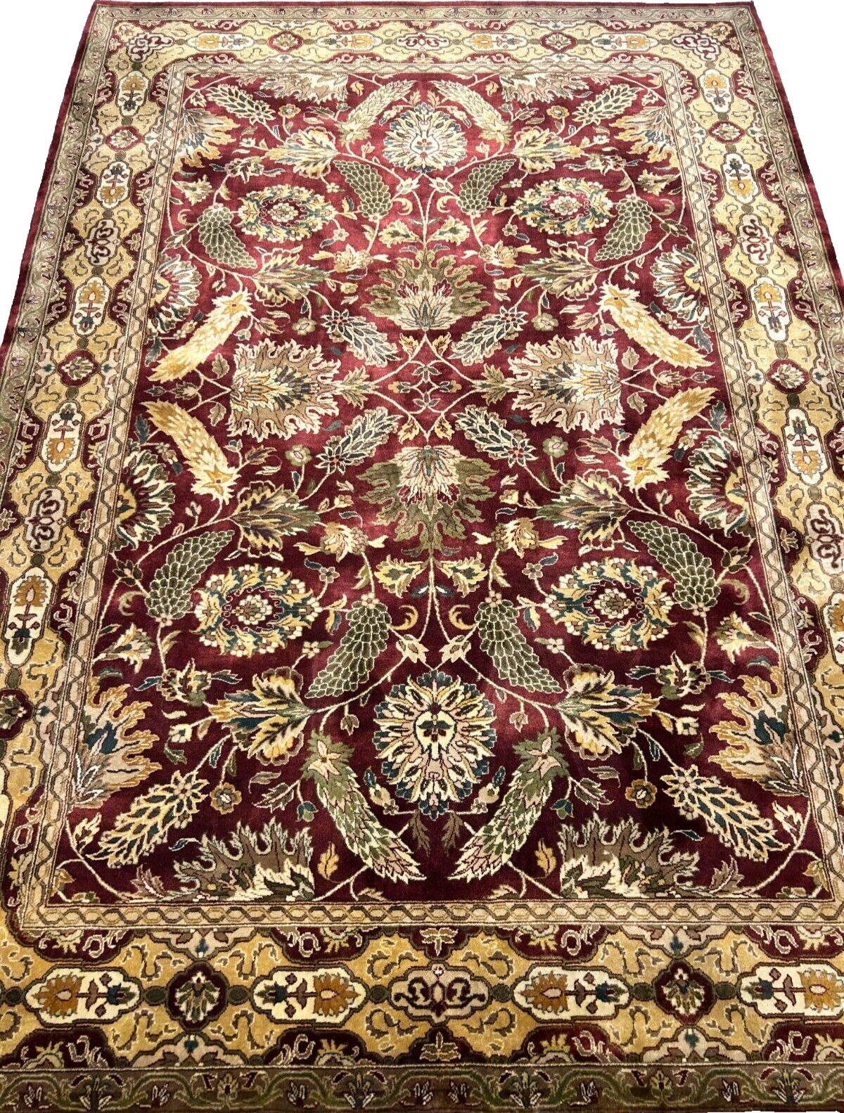 7'x10' Hand-Knotted 100% Wool Pile Agra Carpet - Area Rug