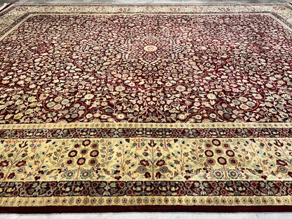 9'x12' Hand-Knotted 100% Lamb Wool Pile Persiane Design Carpet - Area Rug