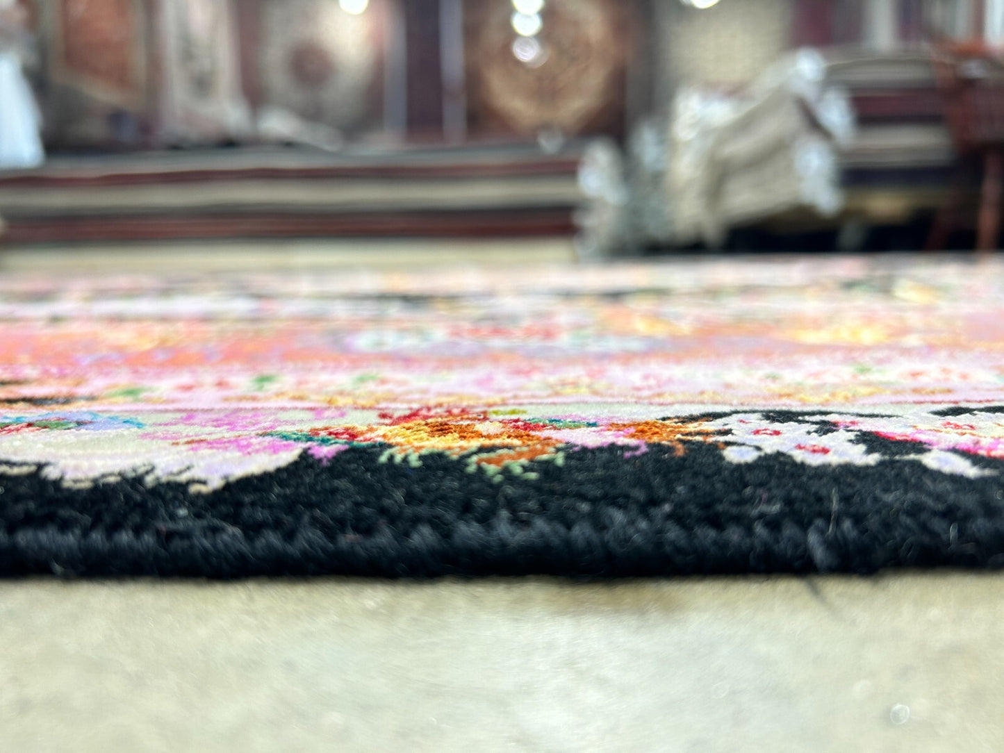 6'8"x10' Extra-Fine Hand-Knotted Wool & Silk Blend Tabrize Carpet - Area Rug