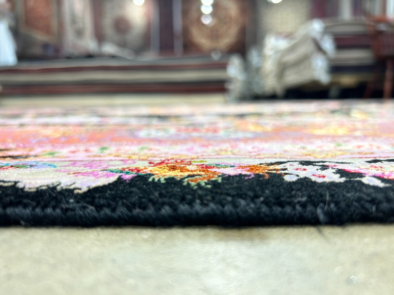 6'8"x10' Extra-Fine Hand-Knotted Wool & Silk Blend Tabrize Carpet - Area Rug