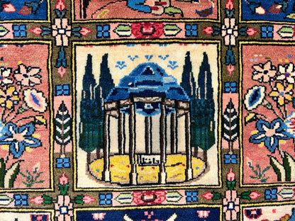 3'5"x5'2" Hand-Knotted 100% Lamb Wool Bakhtiarie Carpet - Area Rug