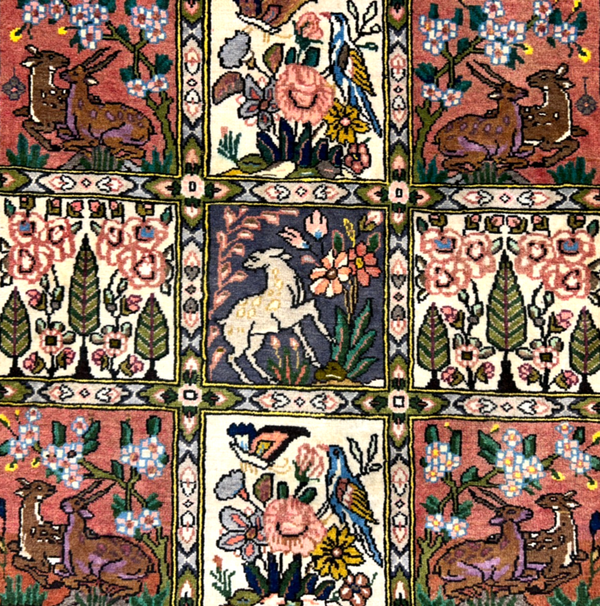 3'5"x5'2" Hand-Knotted 100% Wool Pile Bakhtiarie Area Rug - Carpet