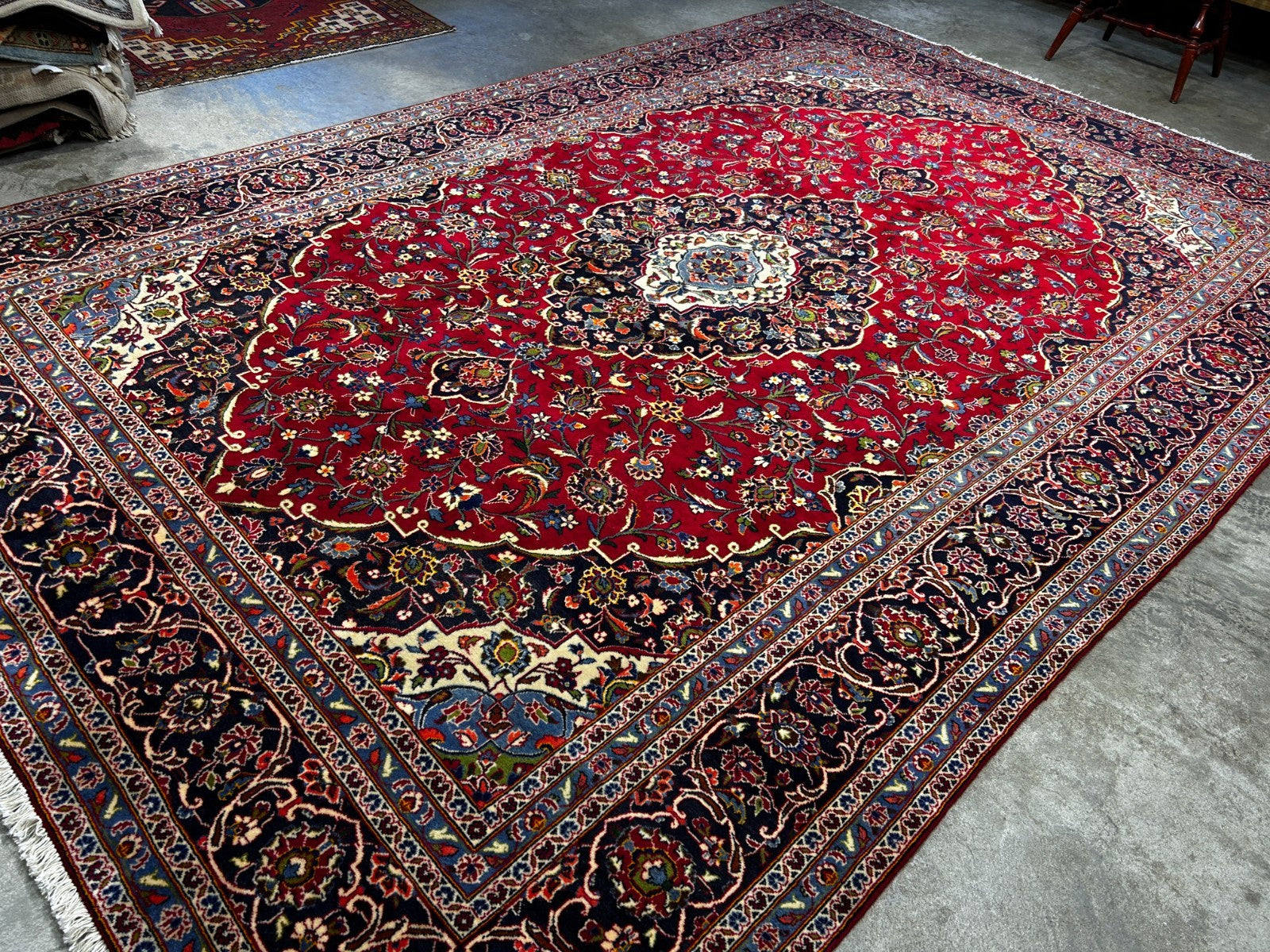8'2"x12'4" Hand-Knotted 100% Wool Pile Kashane Area Rug - Carpet