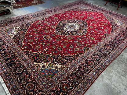 8'2"x12'4" Hand-Knotted 100% Wool Pile Kashane Area Rug - Carpet