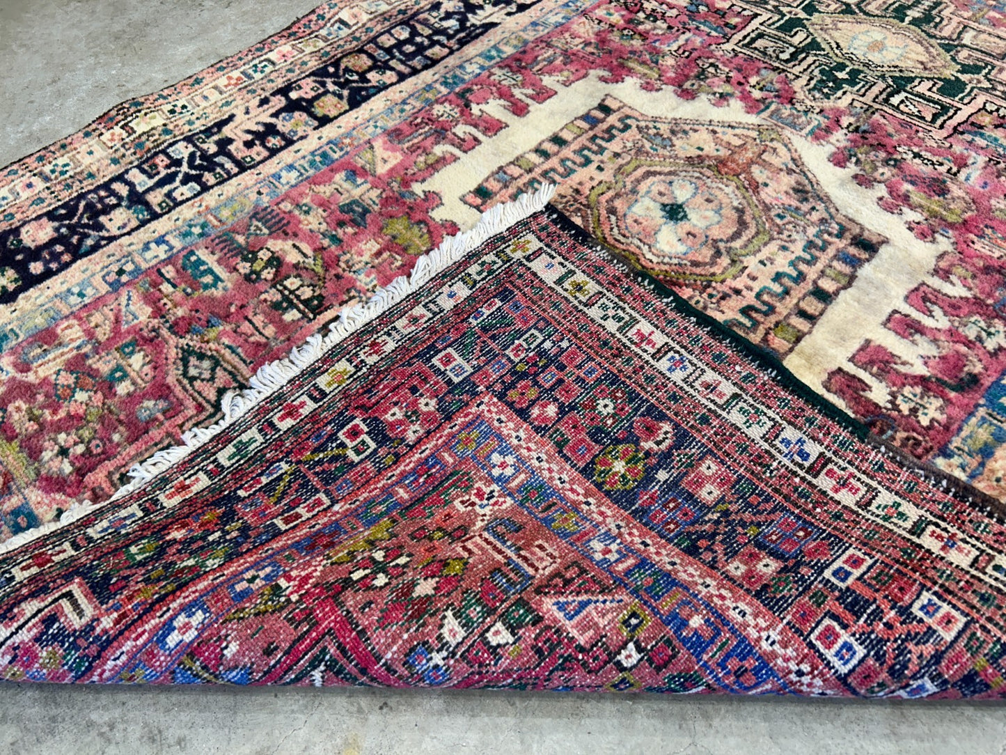 3'8"x4'10" Hand-Knotted 100% Wool Pile Herize Area Rug - Carpet