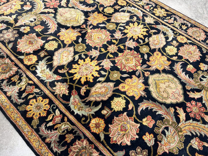 6'1"x9'1" Hand-Knotted 100% Wool Pile Agra Carpet - Area Rug