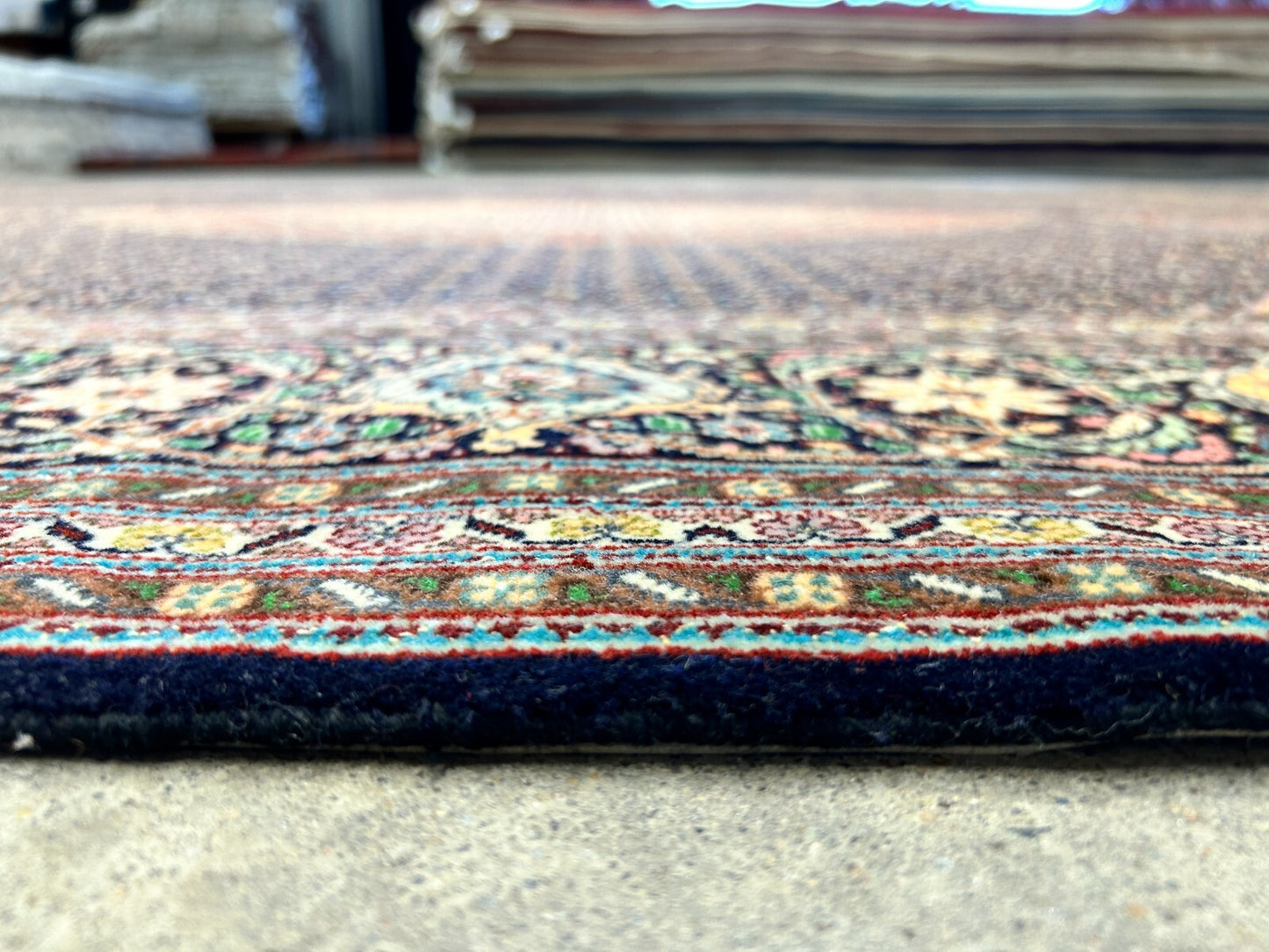 6'7"x9'9" Fine Hand-Knotted Wool & Silk Blend Tabrize Mahi Carpet - Area Rug